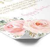 ブッシュピンク フラワーブライダルシャワー リングハントゲーム ポスター (角)