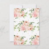 ブッシュピンク フラワーベイビーガール シャワー ブライダル ウェディング サンキューカード (裏面)