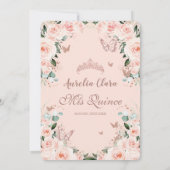 ブッシュピンク フラワー スイート16 ローズゴールド キンセアニエラ セーブザデート (裏面)