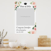 ブッシュピンク フラワー 卒業パーティー フォトブース ポスター (キッチン)