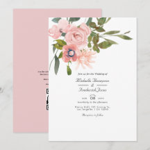 ブッシュピンク フラワー QRコード RSVP ウェディング