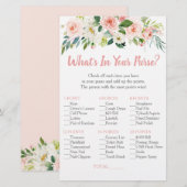 ブッシュピンク フローラル あなたの財布の中は？ ウェディング ゲーム (正面/裏面)