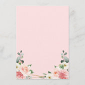 ブッシュピンク フローラル ゴールド ジオメトリック ボタニカル ウェディング エンクロージャーカード (裏面)