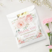 ブッシュピンク フローラル ゴールド ブライダル ベイビーシャワー 誕生日 フェイバーバッグ (封をした状態)