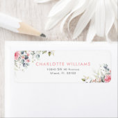 ブッシュピンク フローラル ブライダルシャワー 返信住所 ラベル (インサイチュ)