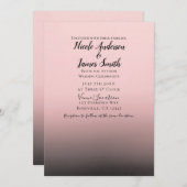 ブッシュピンク&ブラックオンブレ モダンチックウェディング 招待状 (正面/裏面)