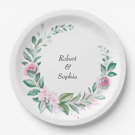 ブッシュピンク ブルーム ウェディング ペーパープレート