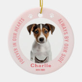 ブッシュピンク ペットメモリアル クリスマス フォト オーナメント (正面)