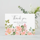 ブッシュピンク ボタニカル ウェディング サンクス サンキューカード (スタンド正面)