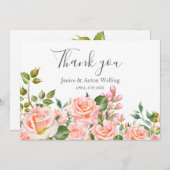ブッシュピンク ボタニカル ウェディング サンクス サンキューカード (正面/裏面)