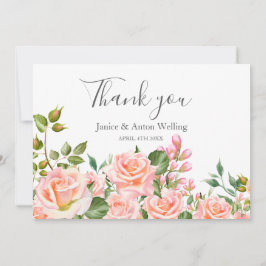 ブッシュピンク ボタニカル ウェディング サンクス サンキューカード