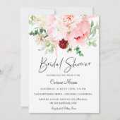 ブッシュピンク ボタニカル フラワーブライダルシャワー 招待状 (正面)