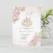 ブッシュピンク ボヘミアンパンプキン 秋の恋 ブライダルシャワー 招待状 (スタンド正面)