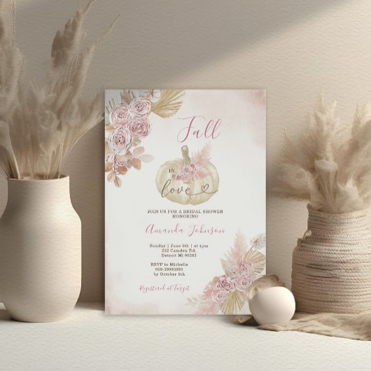 ブッシュピンク ボヘミアンパンプキン 秋の恋 ブライダルシャワー 招待状