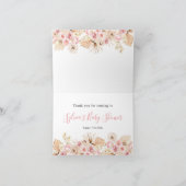 ブッシュピンク ボヘミアンヒグマ 赤ちゃんのシャワー 折り畳まれたカード サンキューカード (内部)