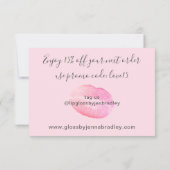 ブッシュピンク メイクアップ ビューティー リップグロス サンキューカード (裏面)