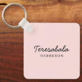 ブッシュピンク モダン ブライズメイド スクリプト デザイン キーホルダー (正面)