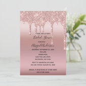 ブッシュピンク ローズゴールド ドリップ ブライダルシャワー 招待状 (スタンド正面)