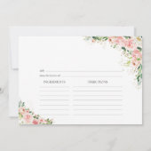 ブッシュピンク ローズゴールド 大きなレシピカード 招待状 (裏面)