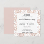  ブッシュピンク ローズ ゴールド フラワーズ コーポレート パーティー イベント 招待状 (正面/裏面)