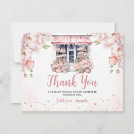 ブッシュピンク 彼女は市場から消えた ブライダルシャワー サンキューカード