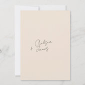 ブッシュピーチ | シック ミニマル ウェディング セーブ・ザ・デート (裏面)