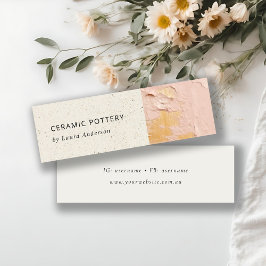 ブッシュピ芸術的ンク金ゴールド油絵を描セラミックテクスチャ スキニー名刺