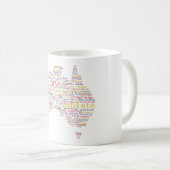 ブッシュファイア特別版オーストラリアのスラング地図 コーヒーマグカップ (正面右)