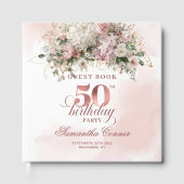 ブッシュフラワーローズゴールドグリーン50歳の誕生日 ゲストブック (正面)