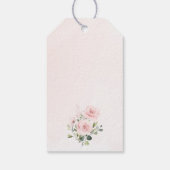 ブッシュフラワー、ピンクの花、ボヘミアン、ベビーシャワー ギフトタグ (裏面)