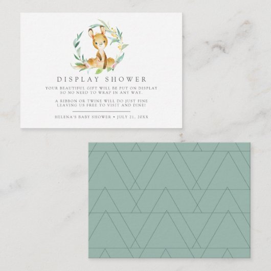 ブッシュベビーカンガルー赤ちゃんシャワーギフトディスプレイ エンクロージャーカード (正面/裏面)