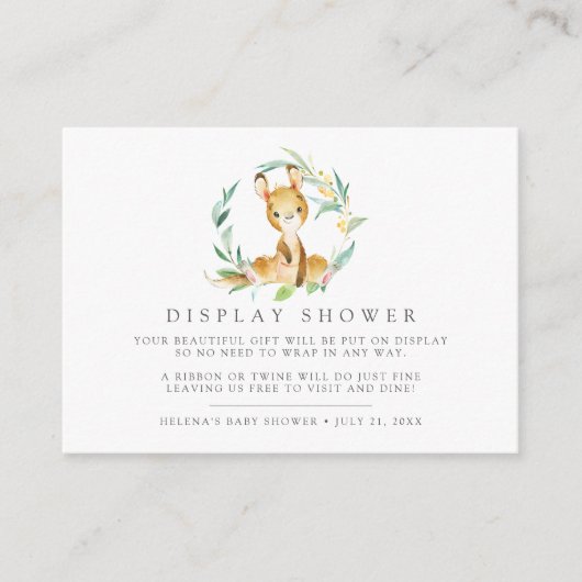 ブッシュベビーカンガルー赤ちゃんシャワーギフトディスプレイ エンクロージャーカード (正面)