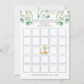 ブッシュベビーカンガルー赤ちゃんシャワービンゴゲームカード 招待状 (正面)