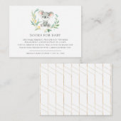 ブッシュベビーコアラ赤ちゃんシャワーブックリクエストカード エンクロージャーカード (正面/裏面)