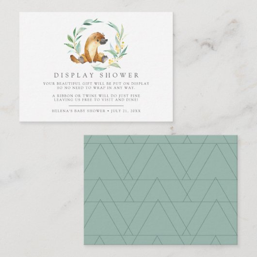 ブッシュベビープラットープスベビシャワーギフトディスプレイ エンクロージャーカード (正面/裏面)