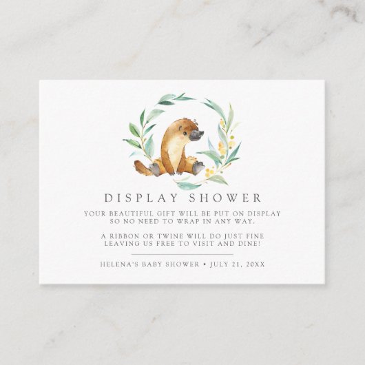 ブッシュベビープラットープスベビシャワーギフトディスプレイ エンクロージャーカード (正面)