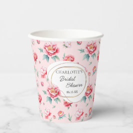 ブッシュペオニーウォーターカラーブライダルシャワーペーパーカップ 紙コップ