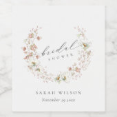 ブッシュホワイトミードフラワーリースブライダルシャワー ワインラベル (シングルラベル)