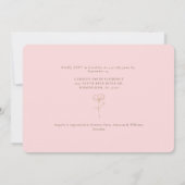 ブッシュホワイト＆ゴールドの花の結婚式前祝賀会招待状 招待状 (裏面)