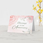 ブッシュローズの結婚記念日の祝福 カード (黄色い花)