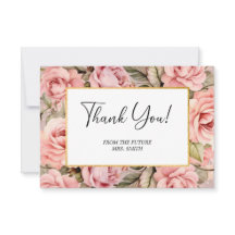 ブッシュローズの花の水彩ウェディングシャワー