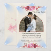 ブッシュローズ教会ウェディング感謝カード サンキューカード (正面/裏面)