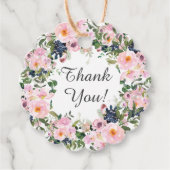 ブッシュローズ＆ピオニー ウェディングシャワーフェアー ギフトタグ フェイバータグ (正面)