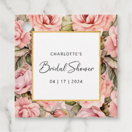 ブッシュローズ フラワーブライダルシャワー フェイバータグ