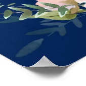 ブッシュローズ＆ペオニーのウェディングシャワーウェルカムサイン ポスター (角)