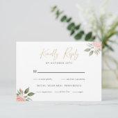 ブッシュローズ ミニマル ウェディング レスポンス カード (スタンド正面)