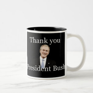 ブッシュ大統領マグありがとう ツートーンマグカップ