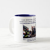 ブッシュ大統領、私は…のの残り聞くことができます ツートーンマグカップ (正面左)