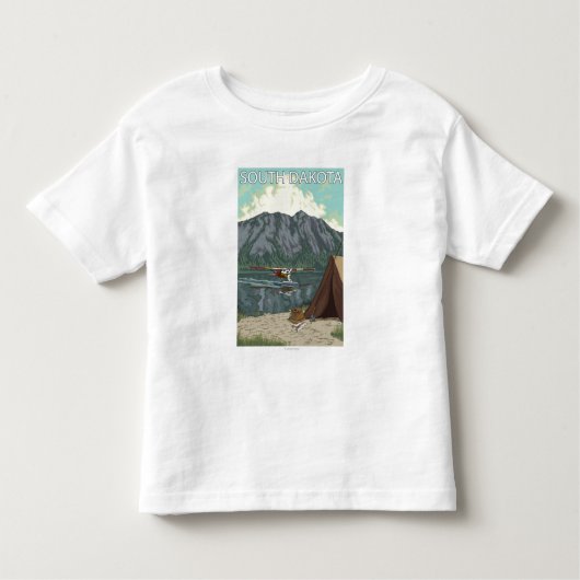 ブッシュ平らなFishingSouthダコタ トドラーTシャツ (正面)