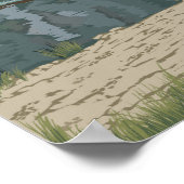 ブッシュ飛行機と魚釣りヴィンテージ旅行ポスター ポスター (角)